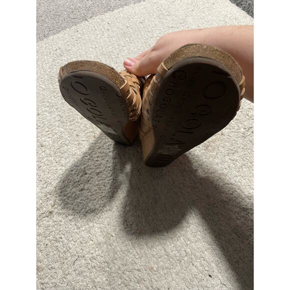 Chocolate Blu Tide Strappy Sandals Womens Sz 7 Shoes Leather Tan Brown Gladiator - Picture 11 of 12